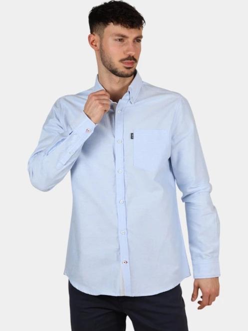 camasa cu maneci lungi pt. barbati TBS Etendche albastru deschis 2