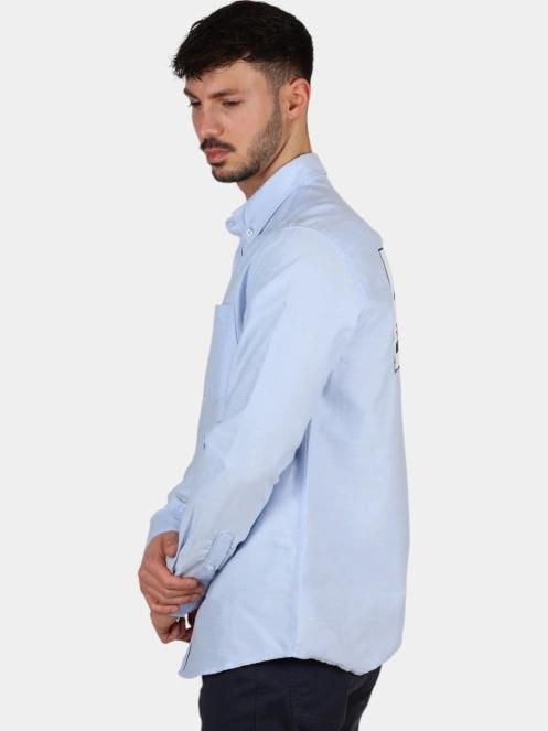 camasa cu maneci lungi pt. barbati TBS Etendche albastru deschis 3