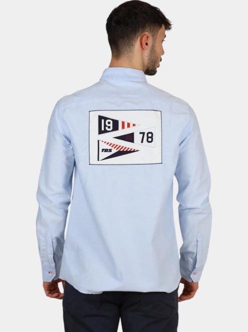 camasa cu maneci lungi pt. barbati TBS Etendche albastru deschis 4