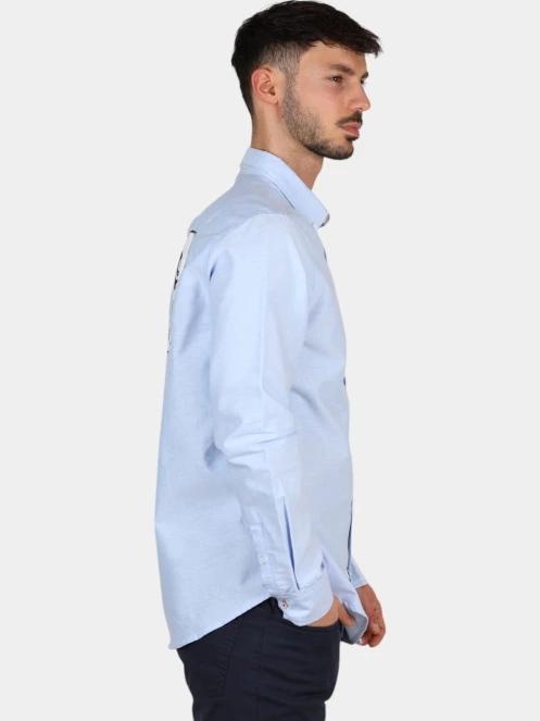 camasa cu maneci lungi pt. barbati TBS Etendche albastru deschis 5