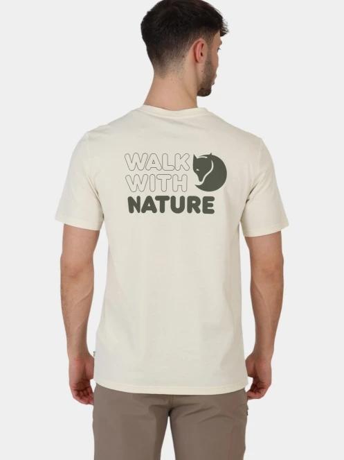 tricou cu maneci scurte pt. barbati Fjallraven Walk With Nature T-shirt M alb 4