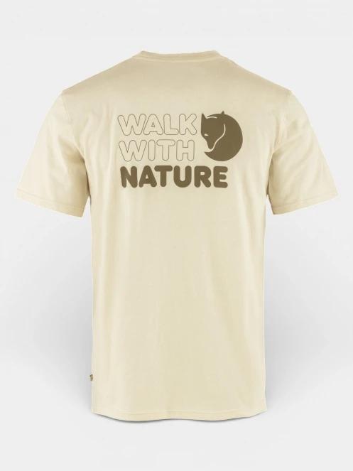 tricou cu maneci scurte pt. barbati Fjallraven Walk With Nature T-shirt M alb 3