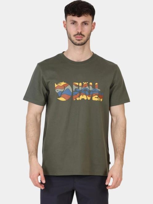 tricou cu maneci scurte pt. barbati Fjallraven Multicolor Logo T-shirt M oliv 2