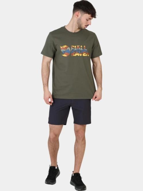 tricou cu maneci scurte pt. barbati Fjallraven Multicolor Logo T-shirt M oliv 6