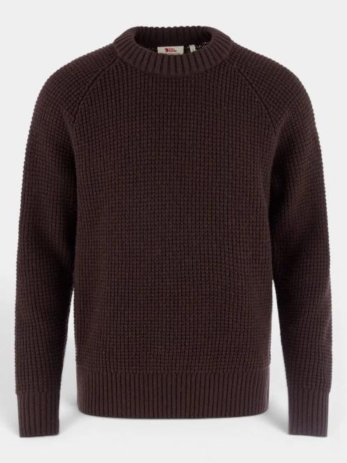 pulover tricotat pt. barbati Fjallraven Övik Waffle Knit M maro 2