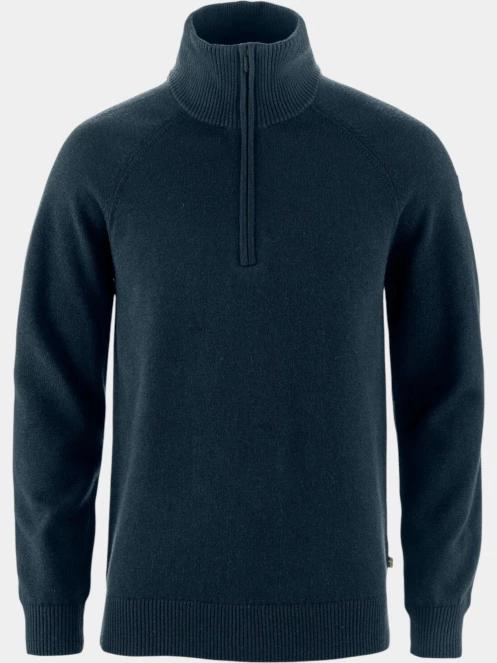 pulover tricotat pt. barbati Fjallraven Övik Lite Half Zip M albastru inchis 2