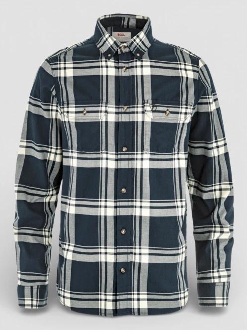 camasa cu maneci lungi pt. barbati Fjallraven Övik Lite Flannel Shirt M albastru inchis 2