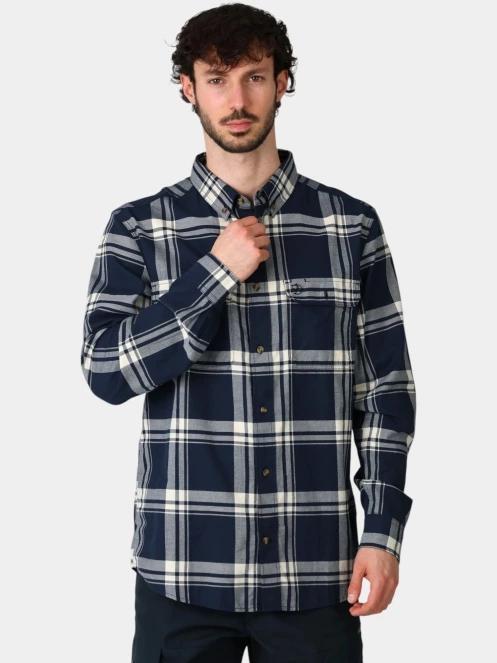 camasa cu maneci lungi pt. barbati Fjallraven Övik Lite Flannel Shirt M albastru inchis 2