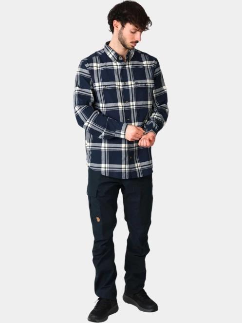 camasa cu maneci lungi pt. barbati Fjallraven Övik Lite Flannel Shirt M albastru inchis 5