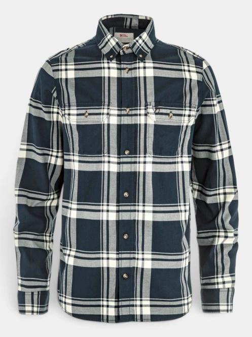 camasa cu maneci lungi pt. barbati Fjallraven Övik Lite Flannel Shirt M albastru inchis 6