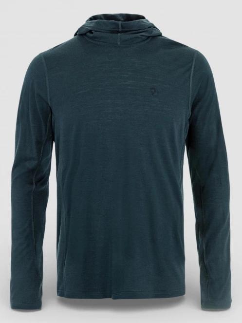 tricou cu maneci lungi, pentru sport pt. barbati Fjallraven Abisko Wool Hoodie M albastru inchis 2