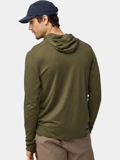 tricou cu maneci lungi, pentru sport pt. barbati Fjallraven Abisko Wool Hoodie M oliv 4