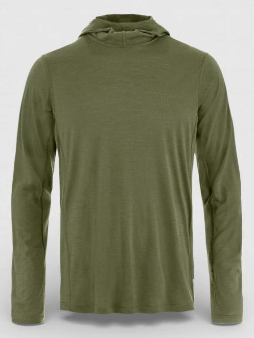 tricou cu maneci lungi, pentru sport pt. barbati Fjallraven Abisko Wool Hoodie M oliv 9