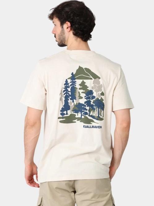 tricou pentru sport, cu maneci scurte pt. barbati Fjallraven Swedish Forest T-Shirt M alb 4