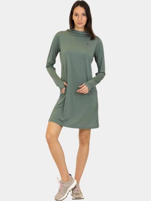 rochie pulover pt. femei Fjallraven Abisko Sun-hoodie Dress W verde 5