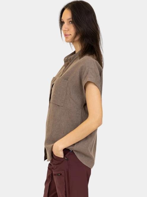 camasa cu maneci scurte pt. femei Fjallraven Övik Hemp Shirt SS W maro 3