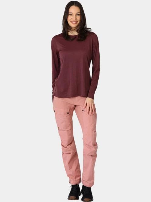 tricou cu maneci lungi, pentru sport pt. femei Fjallraven Abisko Day Hike LS W bordo 5