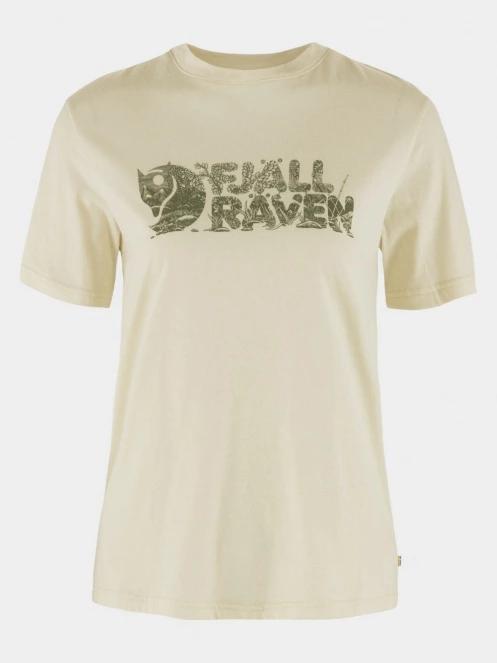 tricou cu maneci scurte pt. femei Fjallraven Lush Logo T-shirt W alb 2