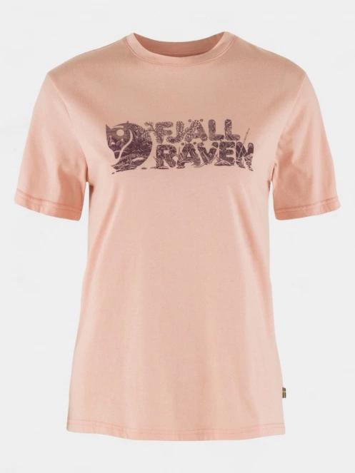 tricou cu maneci scurte pt. femei Fjallraven Lush Logo T-shirt W roz 5