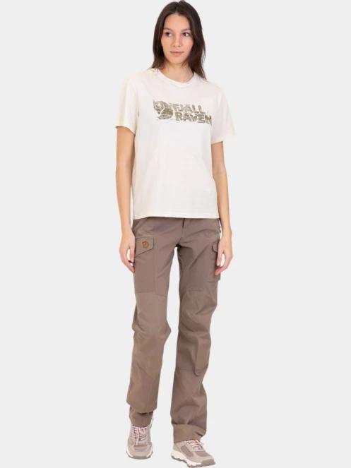 tricou cu maneci scurte pt. femei Fjallraven Lush Logo T-shirt W alb 5