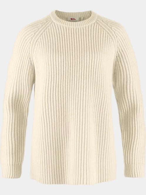 pulover tricotat pt. femei Fjallraven Övik Rib Sweater W alb 2