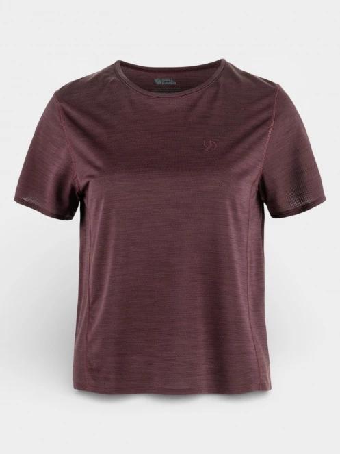 tricou pentru sport, cu maneci scurte pt. femei Fjallraven Abisko Lite SS W bordo 2