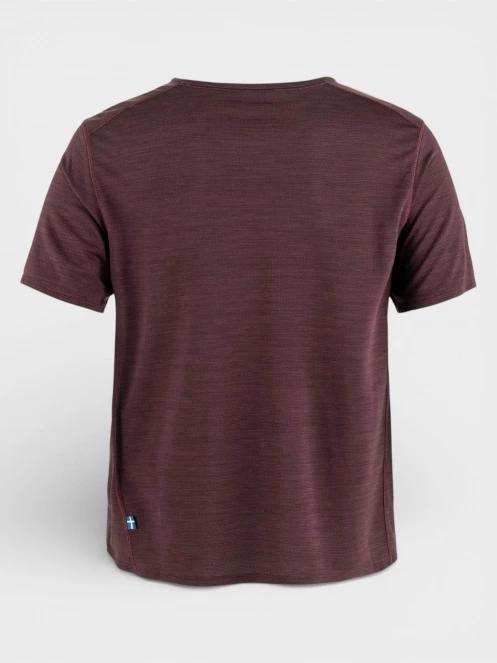 tricou pentru sport, cu maneci scurte pt. femei Fjallraven Abisko Lite SS W bordo 3
