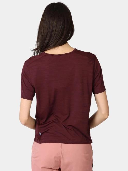 tricou pentru sport, cu maneci scurte pt. femei Fjallraven Abisko Lite SS W bordo 4