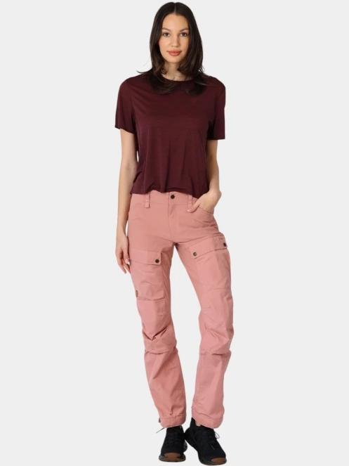 tricou pentru sport, cu maneci scurte pt. femei Fjallraven Abisko Lite SS W bordo 5