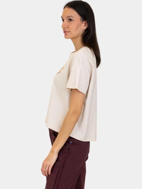 crop top pt. femei Fjallraven Fjällblomster Logo T-shirt W alb 3