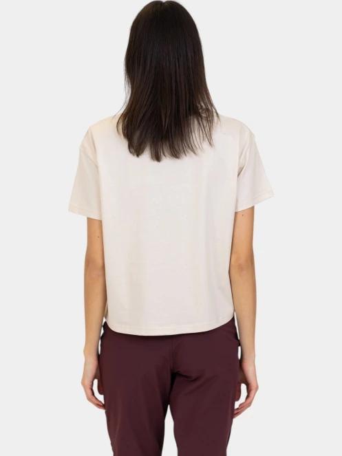 crop top pt. femei Fjallraven Fjällblomster Logo T-shirt W alb 4