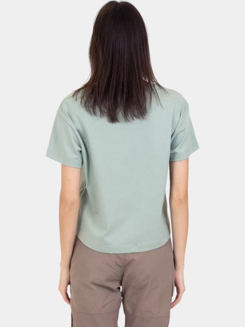 crop top pt. femei Fjallraven Fjällblomster Logo T-shirt W verde 4