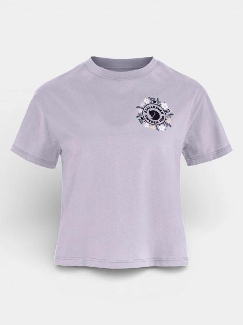 tricou cu maneci scurte pt. femei Fjallraven Fjällblomster Logo T-shirt W violet 2