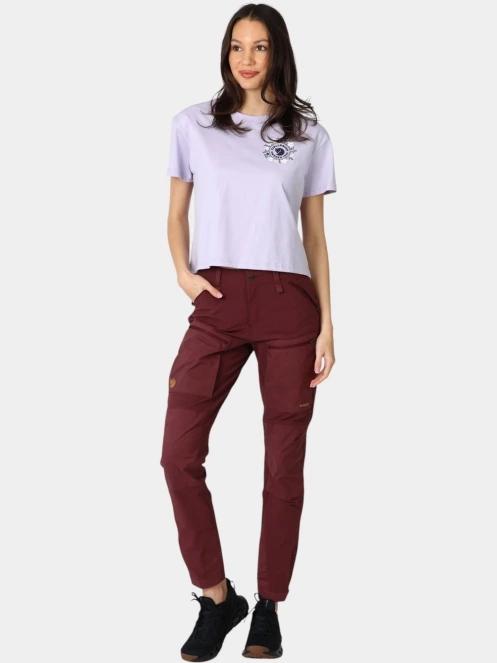 tricou cu maneci scurte pt. femei Fjallraven Fjällblomster Logo T-shirt W violet 5