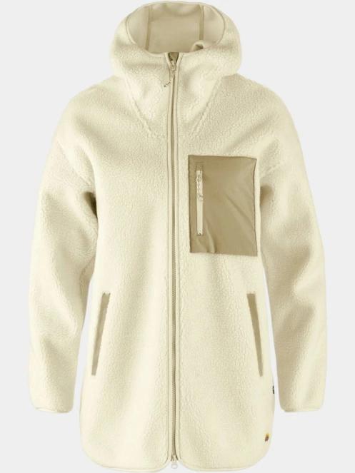pulover cu gluga pt. femei Fjallraven Vardag Pile Fleece Long W nisip 2