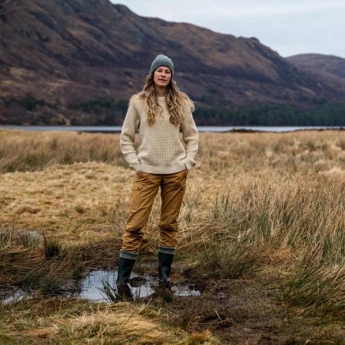 pulover tricotat pt. femei Fjallraven Övik Waffle Knit W nisip 9