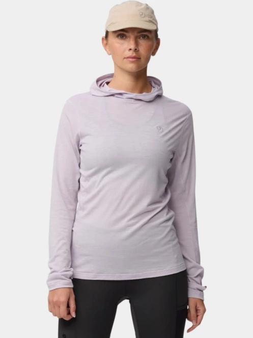 tricou cu maneci lungi, pentru sport pt. femei Fjallraven Abisko Wool Hoodie W violet 2