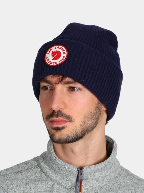 caciula tricotata Fjallraven 1960 Logo Hat albastru inchis 5