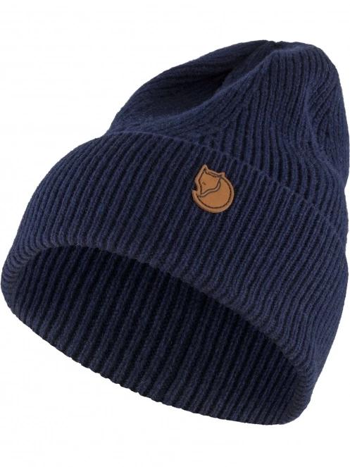 caciula tricotata Fjallraven Directional Rib Beanie albastru inchis 2