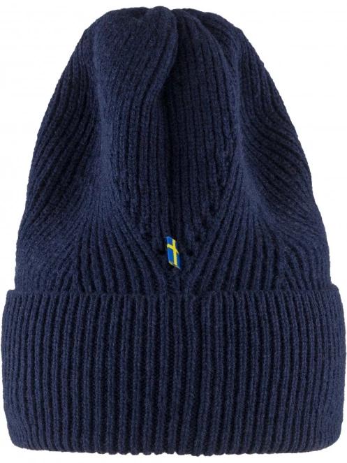 caciula tricotata Fjallraven Directional Rib Beanie albastru inchis 3