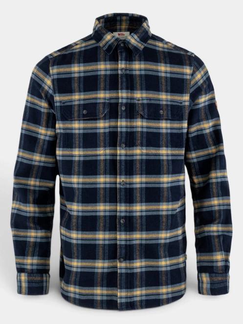 camasa cu maneci lungi pt. barbati Fjallraven Övik Heavy Flannel Shirt M albastru inchis 10