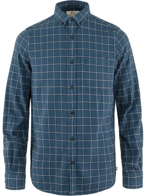 camasa cu maneci lungi pt. barbati Fjallraven Övik Flannel Shirt M albastru inchis 2