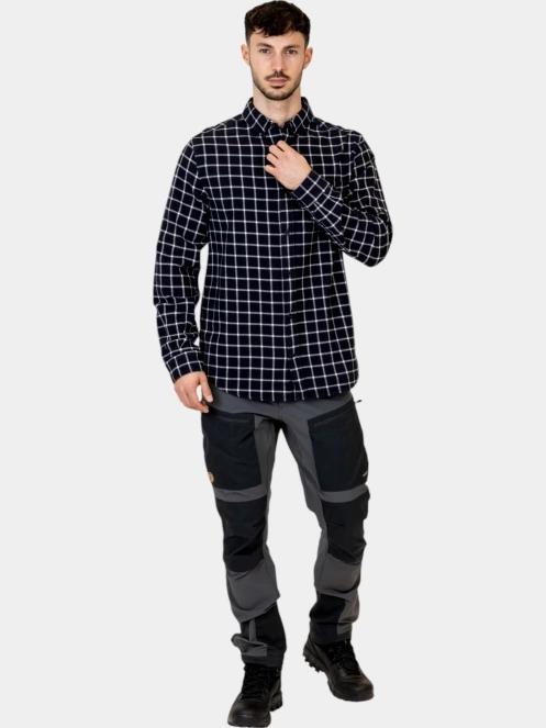 camasa cu maneci lungi pt. barbati Fjallraven Övik Flannel Shirt M albastru inchis 6