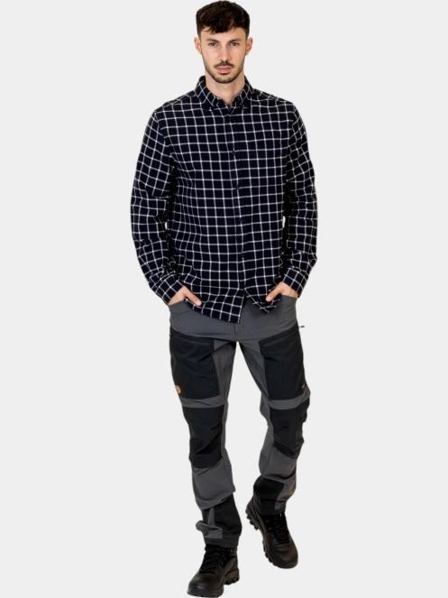 camasa cu maneci lungi pt. barbati Fjallraven Övik Flannel Shirt M albastru inchis 7
