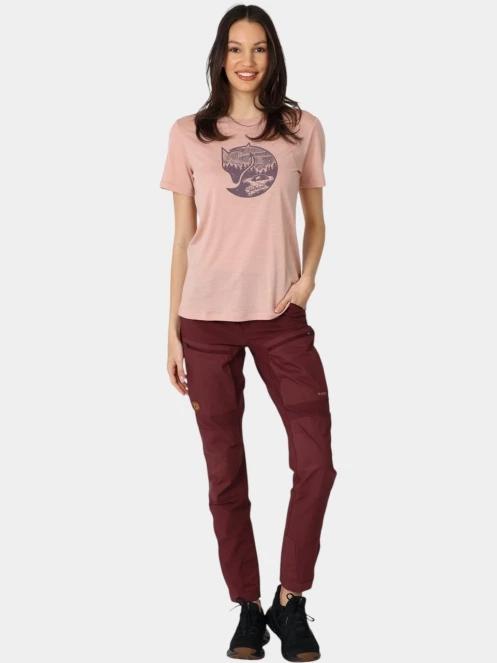 tricou pentru sport, cu maneci scurte pt. femei Fjallraven Abisko Wool Fox SS W roz 5