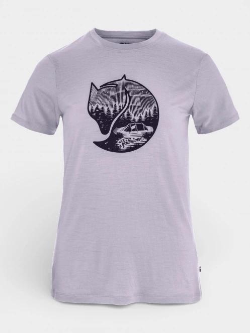 tricou pentru sport, cu maneci scurte pt. femei Fjallraven Abisko Wool Fox SS W violet 2