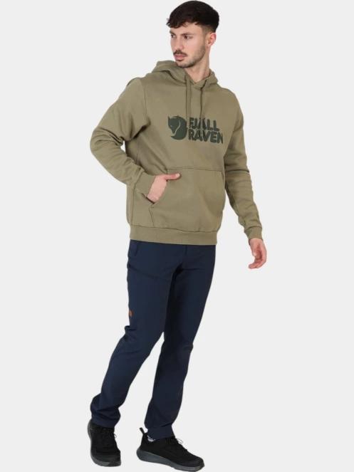 pulover cu gluga pt. barbati Fjallraven Fjällräven Logo Hoodie M oliv 6