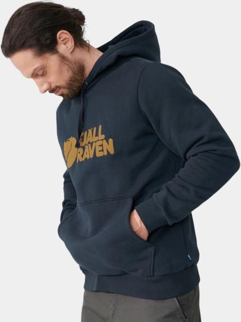 pulover cu gluga pt. barbati Fjallraven Fjällräven Logo Hoodie M albastru inchis 4