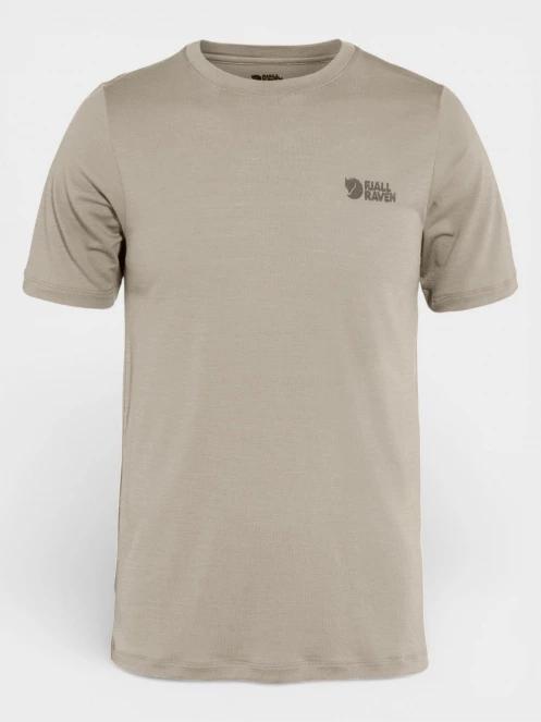 tricou pentru sport, cu maneci scurte pt. barbati Fjallraven Abisko Wool Logo SS M nisip 2