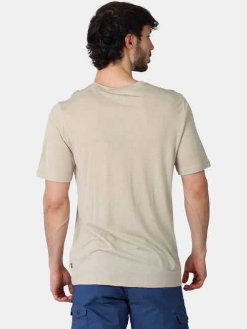 tricou pentru sport, cu maneci scurte pt. barbati Fjallraven Abisko Wool Logo SS M nisip 4